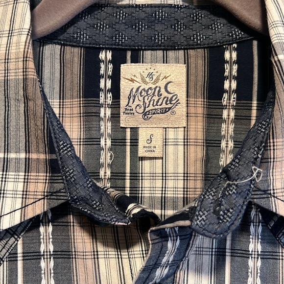 🍻🍺🍻 MOON SHINE SPIRIT PLAID PEARL SNAP SHIRT NWT SIZE SMALL🍻🍺🍻 - Picture 2 of 10